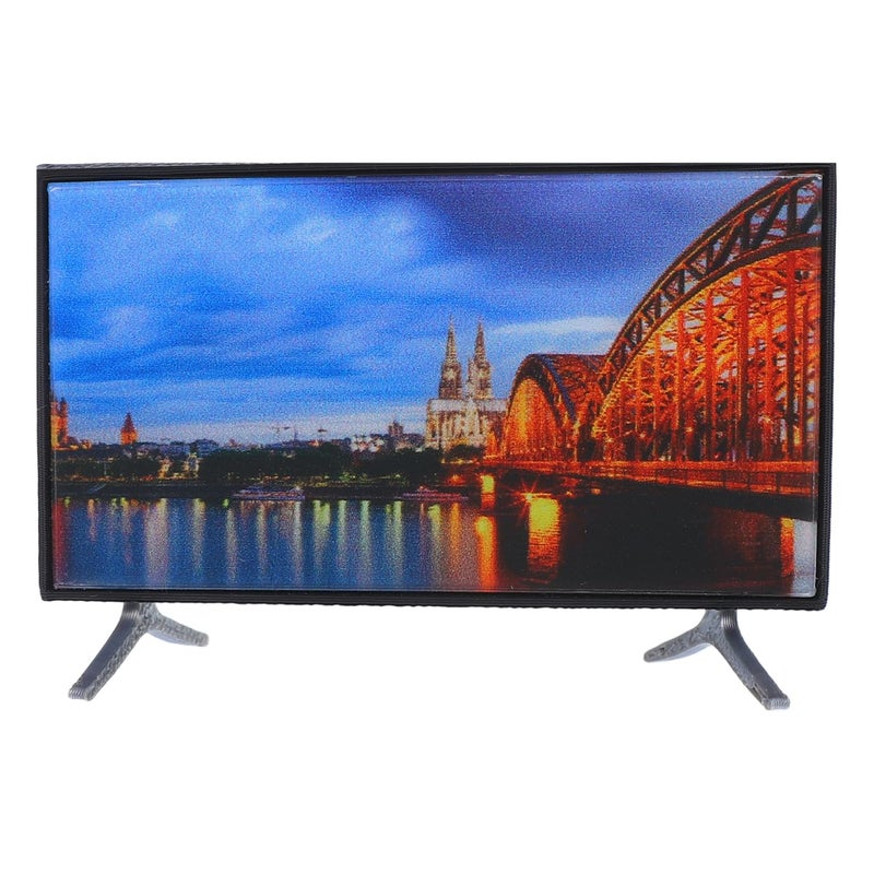 دويتول DOITOOL Miniature Doll House TV بمقياس 1:12 ملحقات بيت الدمى تلفزيون صغير ديكور أثاث مصغر، 2.3X1.3 بوصة - Image 1